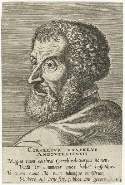 Engraved portrait of Cornelius Grapheus by Philip Galle